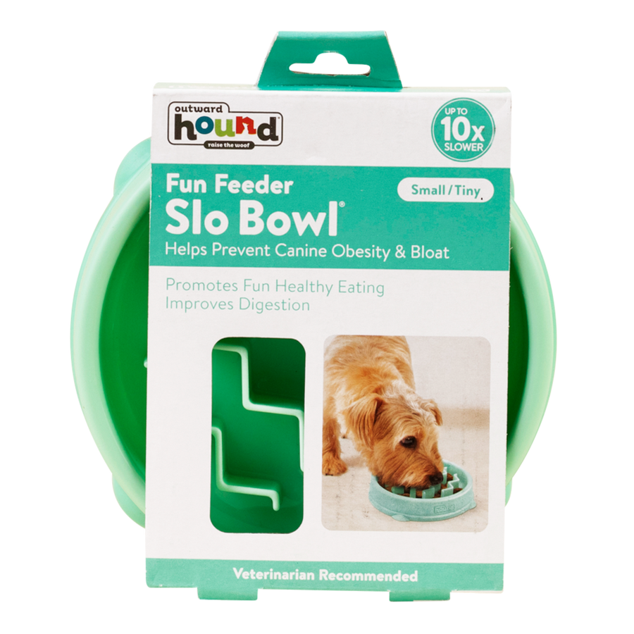 Outward Hound Non-Slip Slow Feeder Green for Small Dogs and Cats