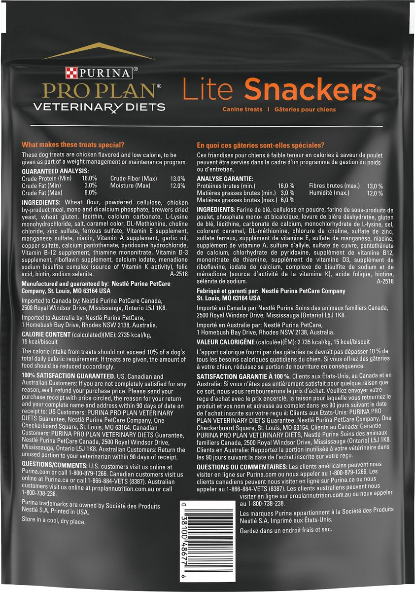 Purina Pro Plan Veterinary Diets Lite Snackers Treats for Dogs