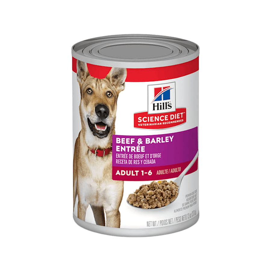 Hill's Science Diet Adult Canned Dog Food, Beef and Barley, 13 Oz Cans, 12 Ct