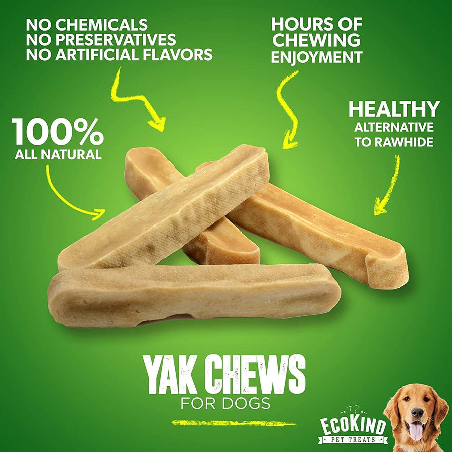 EcoKind Pet Treats Gold Medium Yak Chews for Dogs