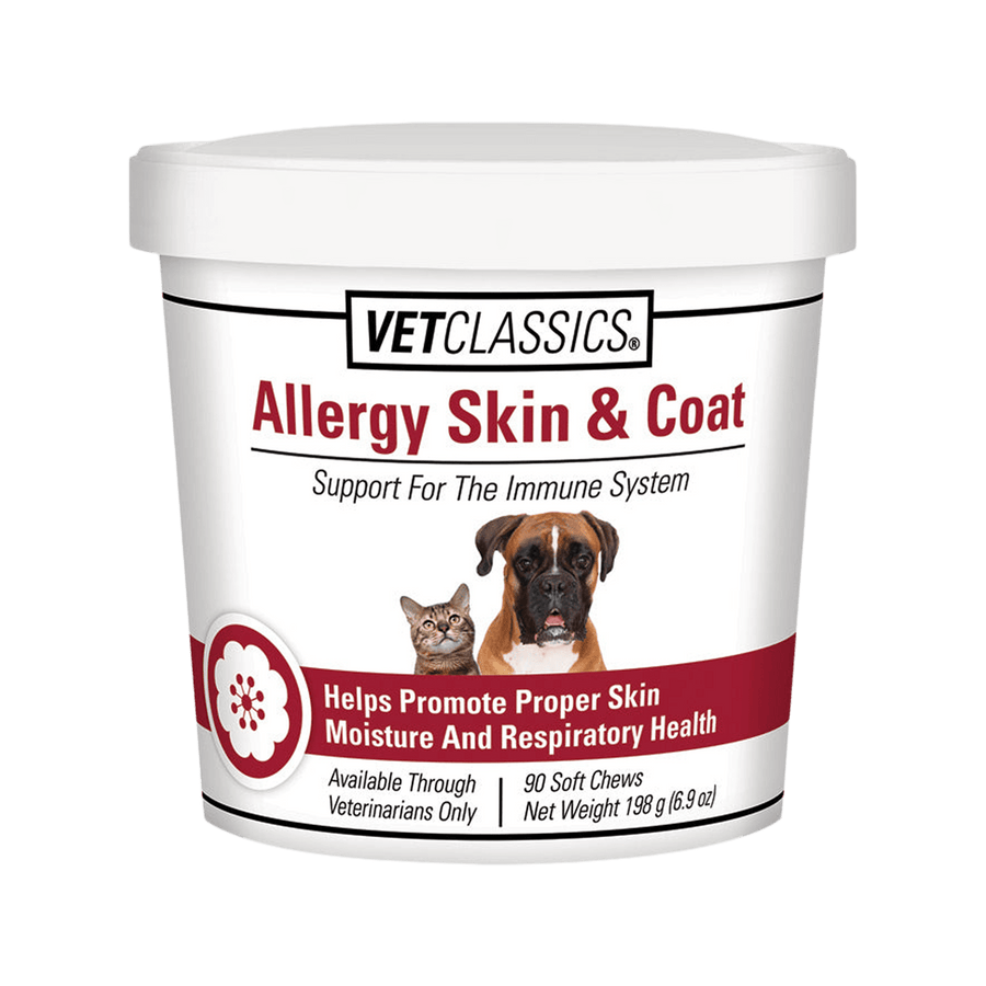VetClassics Allergy Skin & Coat Soft Chews Dog & Cat Supplement, 90 Ct