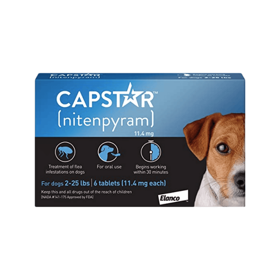 Capstar 2 - 25 lb dog 6 month flea treatment front of box