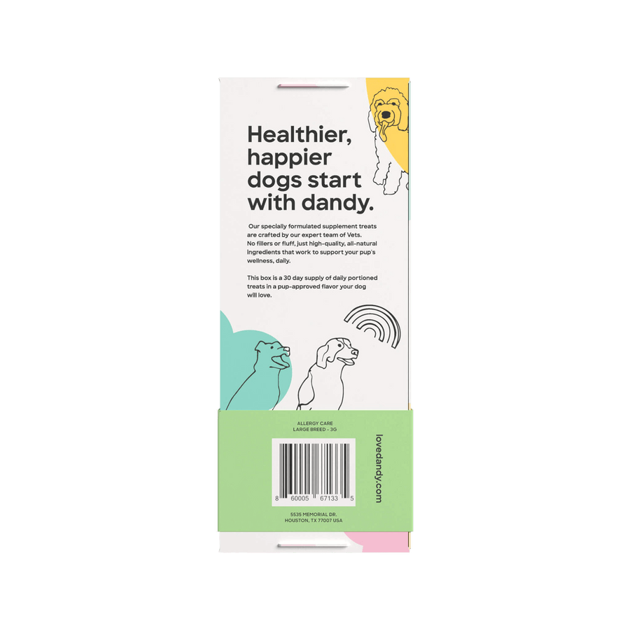 Dandy Vitamin Packs Allergy Care - Healthier, happier dogs start with Dandy