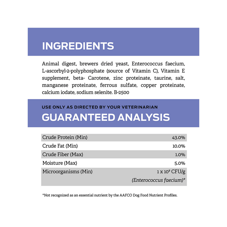 Purina Pro Plan fortiflora Daily Probiotic for Cats - Ingredient and guaranteed analysis panel