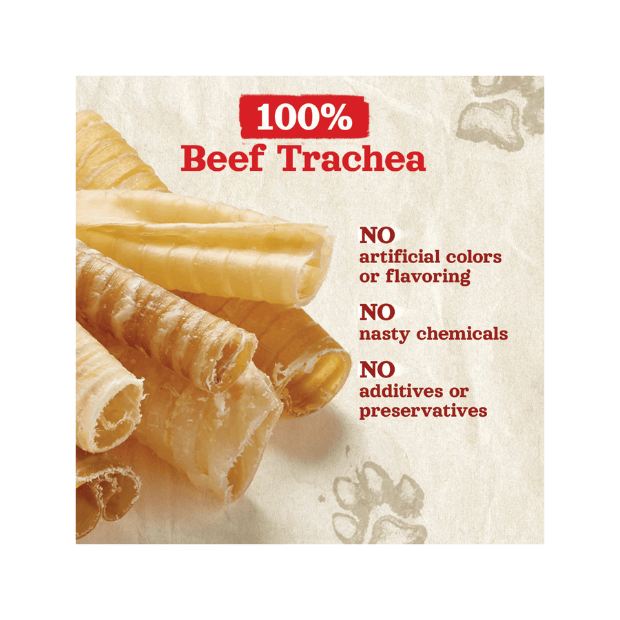 Natural Farm Beef Trachea Chews 100% beef trachea with no artificial flavoring, nasty chemicals, additives or preservatives 
