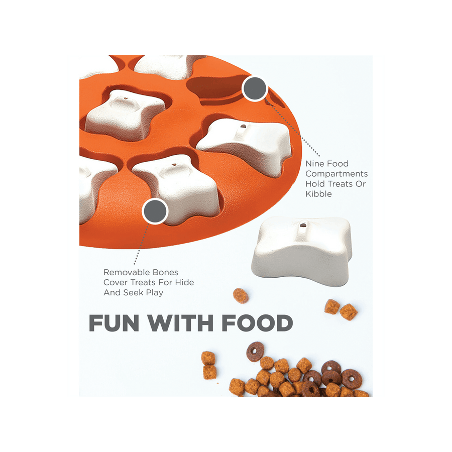 Outward Hound Dog Smart Orange Bone Interactive Treat Puzzle Toy