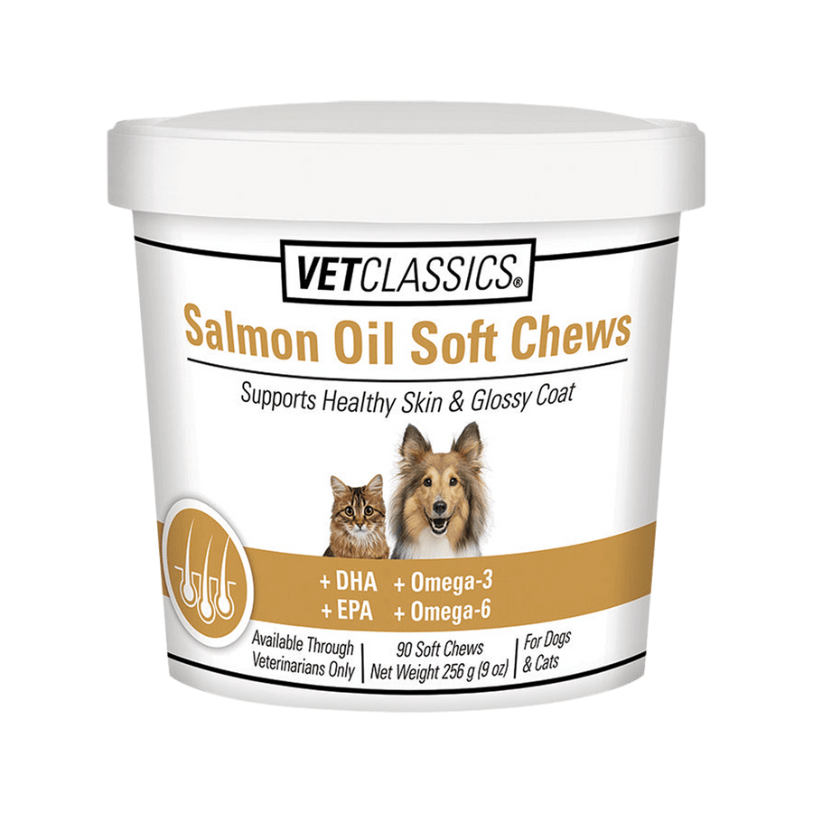 VetClassics Salmon Oil Soft Chews, For Dogs and Cats, 90 Ct
