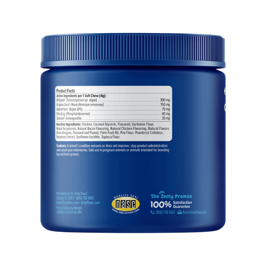 Zesty Paws Cognition Bites Functional Supplement for Senior Dogs
