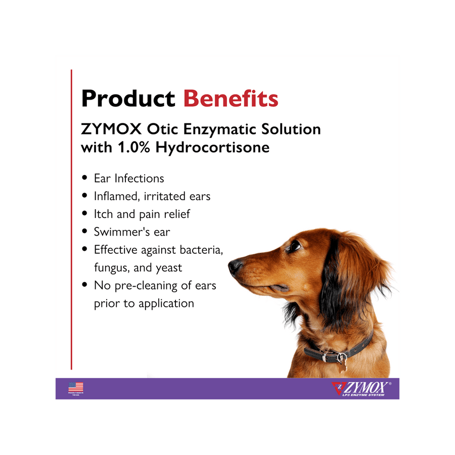 Zymox Otic for ear infections, inflamed and irritated ears, itch and pain relief, effective against bacteria, fungus and yeast